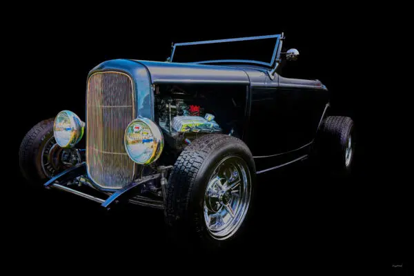 Classic vintage car with chrome accents.