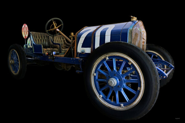 Blue Race Car #20 (Black Background)