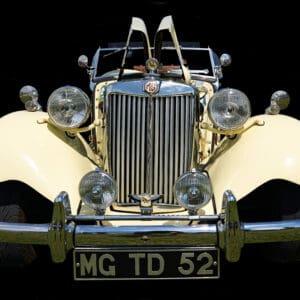 Classic vintage car with chrome details.