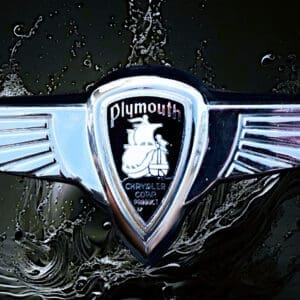 Vintage Plymouth winged chrome hood ornament